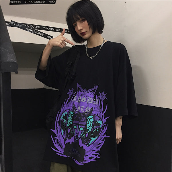 Harajuku style dark T-shirt yc23243
