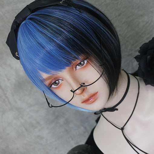 Harajuku black blue gradient wig YC24155