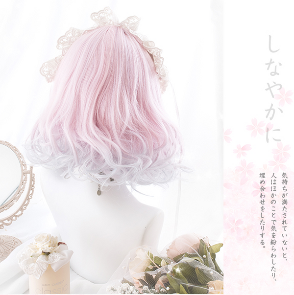 lolita pink white gradient wig yc20894