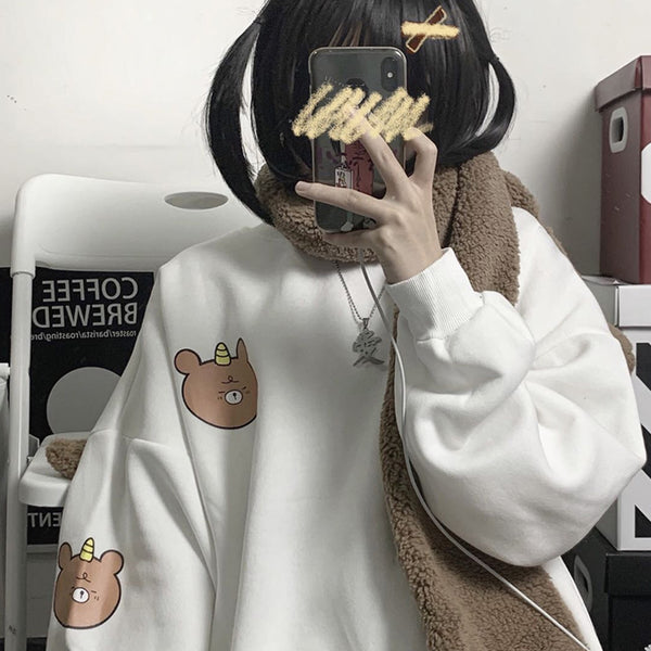 Cute bear (plus velvet) sweater yc23847