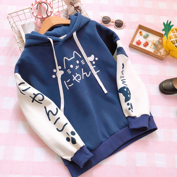 Japanese cute cat hooded sweater yc20926