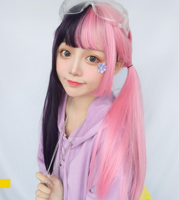 Lolita pink black stitching wig    YC21471