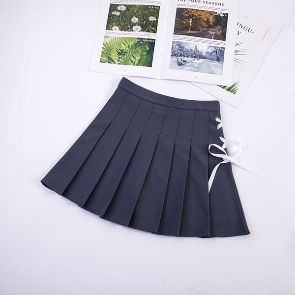 Plus size bow pleated skirt yc24726