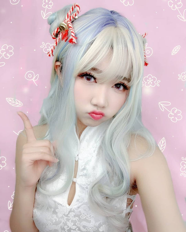 Harajuku Lolita Mixed Color Curly Hair Wig YC20365