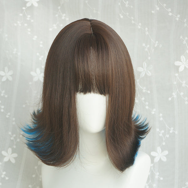 Cos brown blue wig YC20466