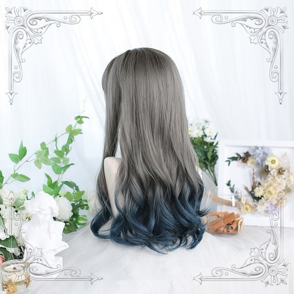 Japanese grey blue gradient wig YC23999