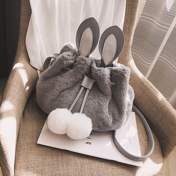 Cute plush rabbit ears shoulder bag yc20840