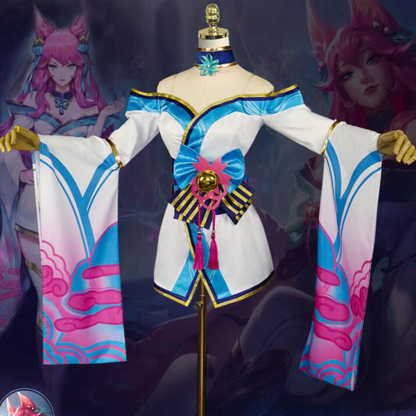 League of Legends Ahri cosplay costume + wig yc23515