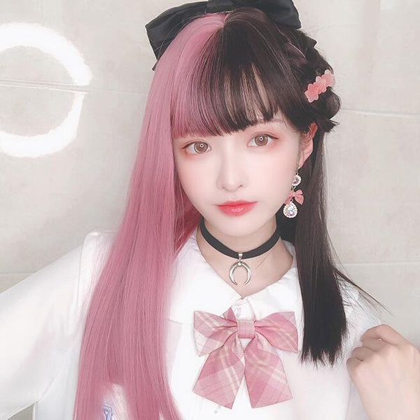 fashion mixed color long straight wig yc23438