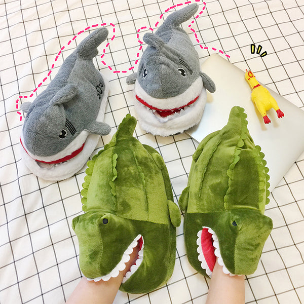 Cute crocodile shark cotton slippers yc21083