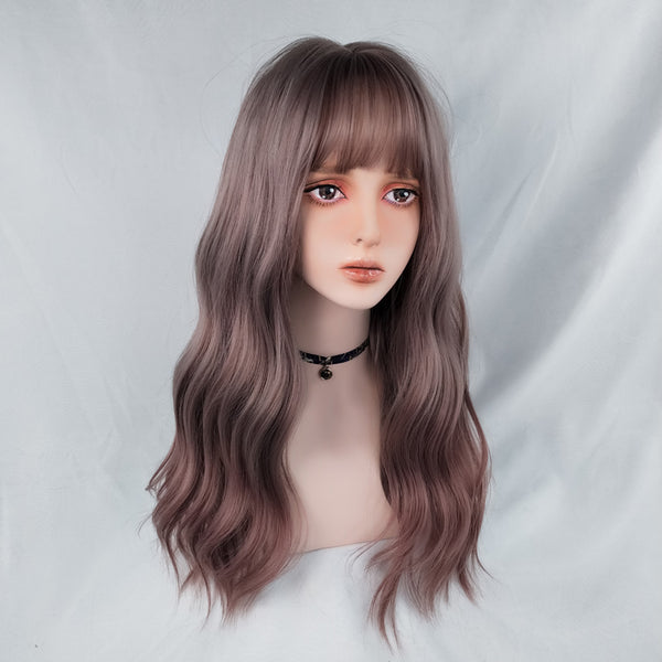 Fashion gray gradient wave curl wig yc23325
