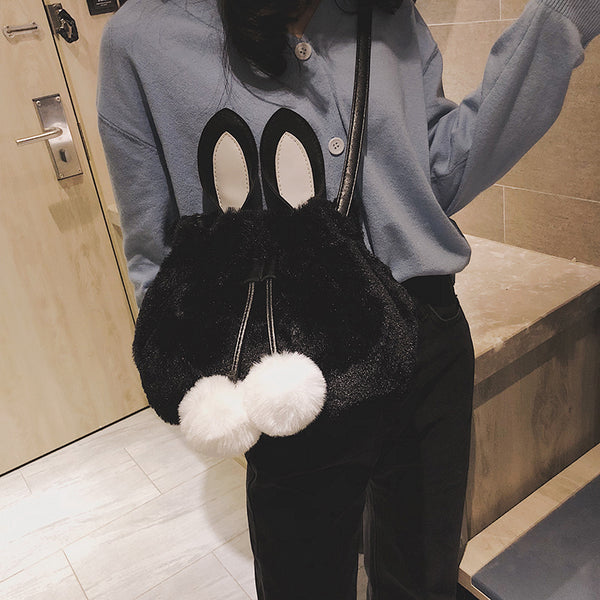 Cute plush rabbit ears shoulder bag yc20840