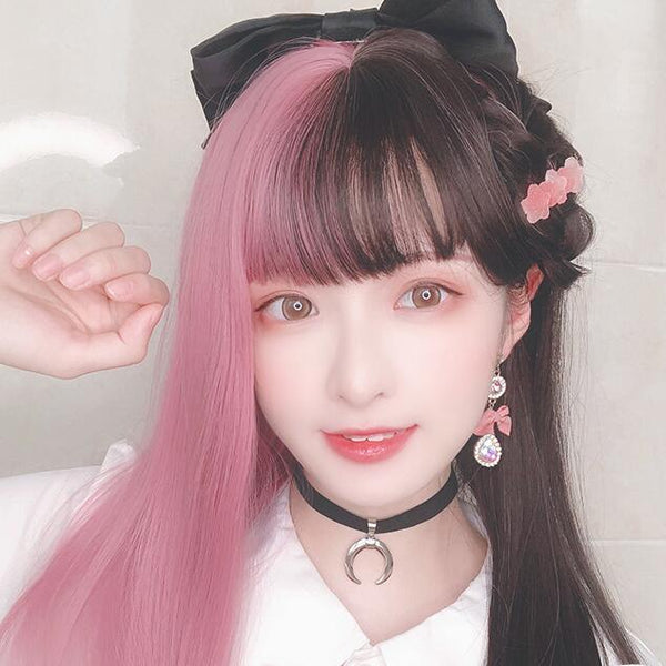 fashion mixed color long straight wig yc23438