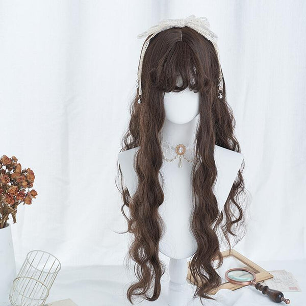 Harajuku natural black curly wig yc23724