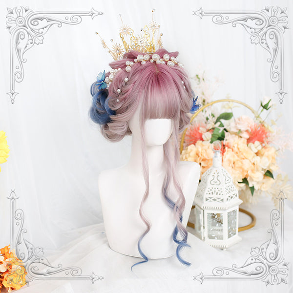 Lolita pink blue Gradient wig YC23901
