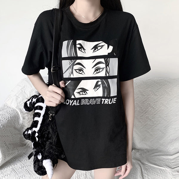 Fashion black T-shirt yc22960