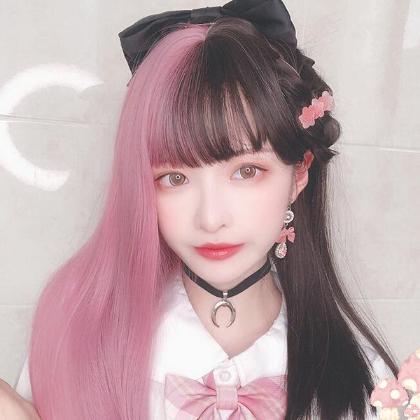 fashion mixed color long straight wig yc23438