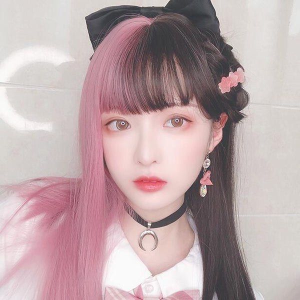 fashion mixed color long straight wig yc23438