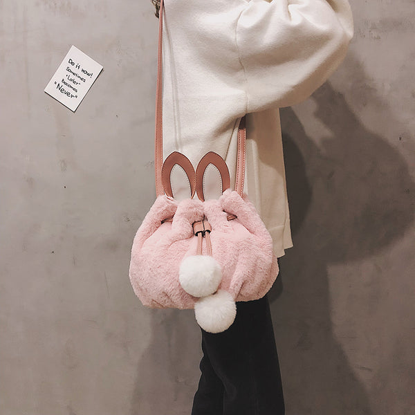 Cute plush rabbit ears shoulder bag yc20840