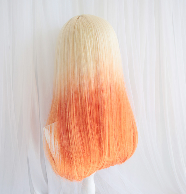 lolita orange white gradient curly wig yc23832