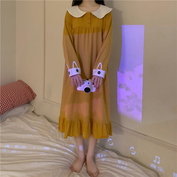 Japanese sweet cute long sleeve nightdress yc23603