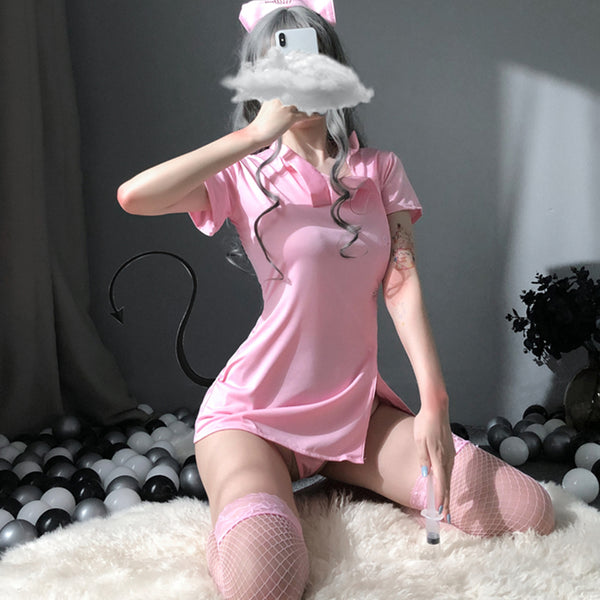 Sexy nurse uniform tight dress yc23494