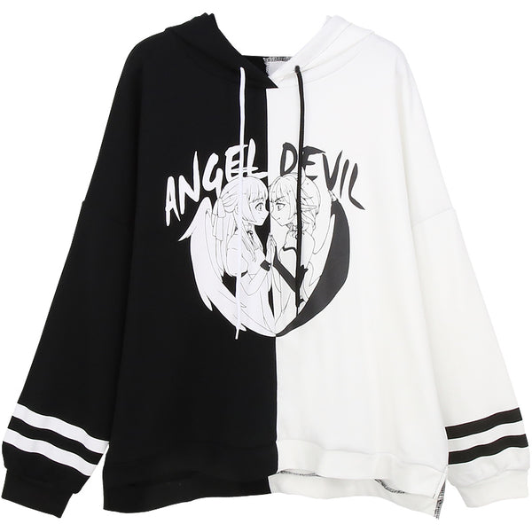 Japanese angel and devil stitching sweater  yc20564