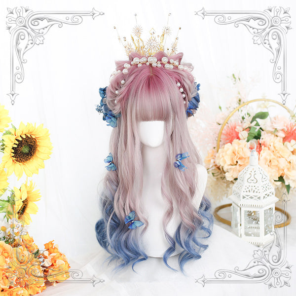 Lolita pink blue Gradient wig YC23901