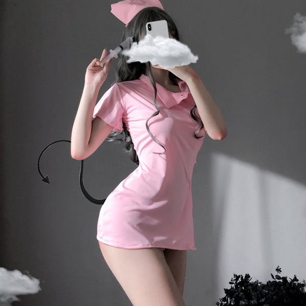 Sexy nurse uniform tight dress yc23494