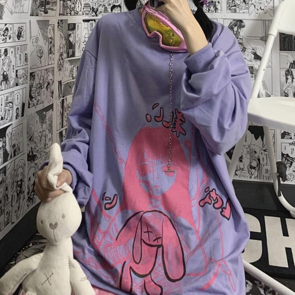 Harajuku dark print sweatshirt yc23654