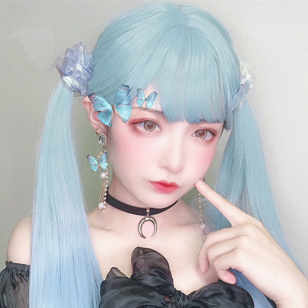 lolita cyan blue gradient wig yc23410