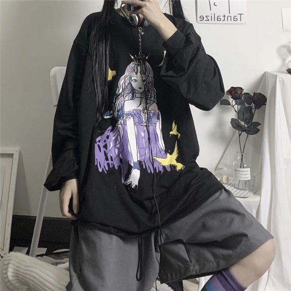 Harajuku fashion casual long sleeve t-shirt yc23597