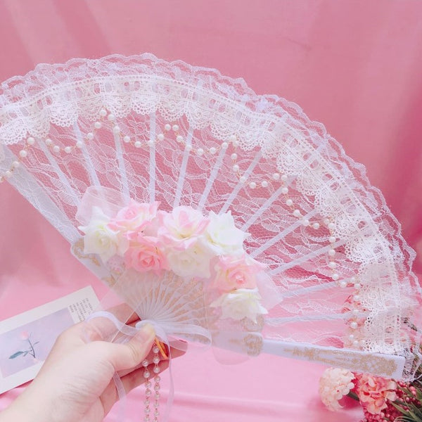 Lolita Fashion Sweet Feather Fan yc23604