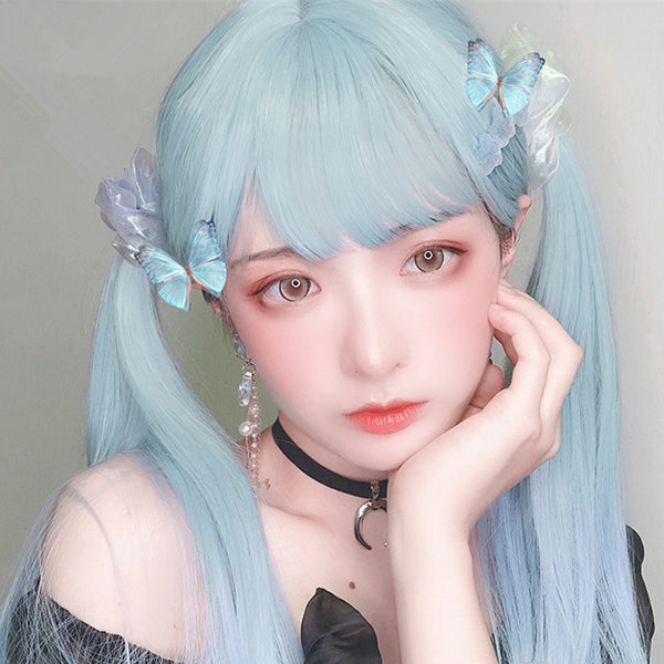 lolita cyan blue gradient wig yc23410