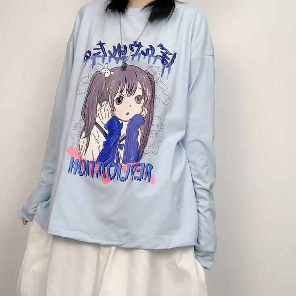Japanese cute printed casual T-shirt yc23675