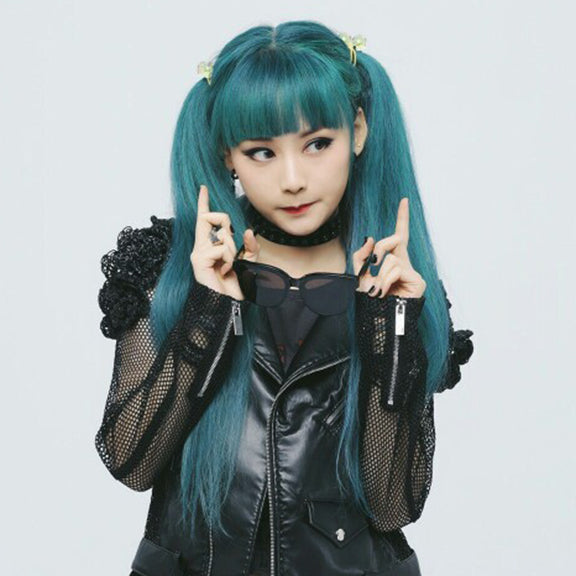 Cute blue green wig yc20644