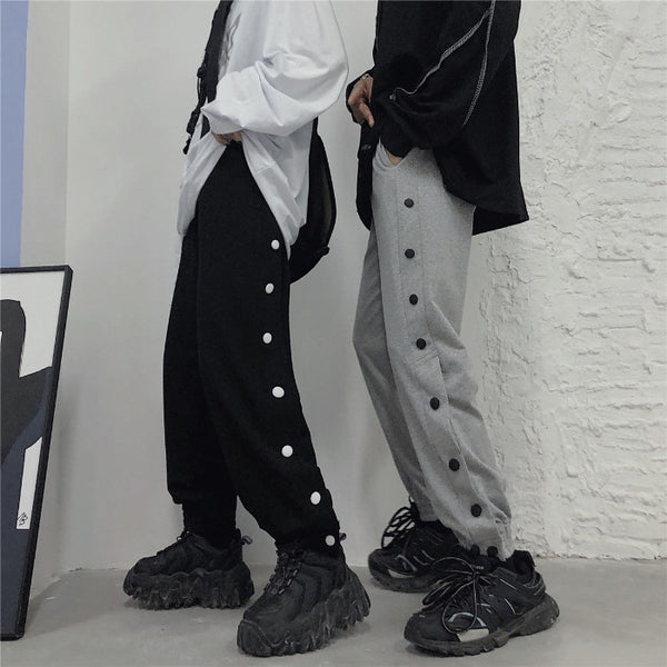 Fashion side buckle casual pants yc23469