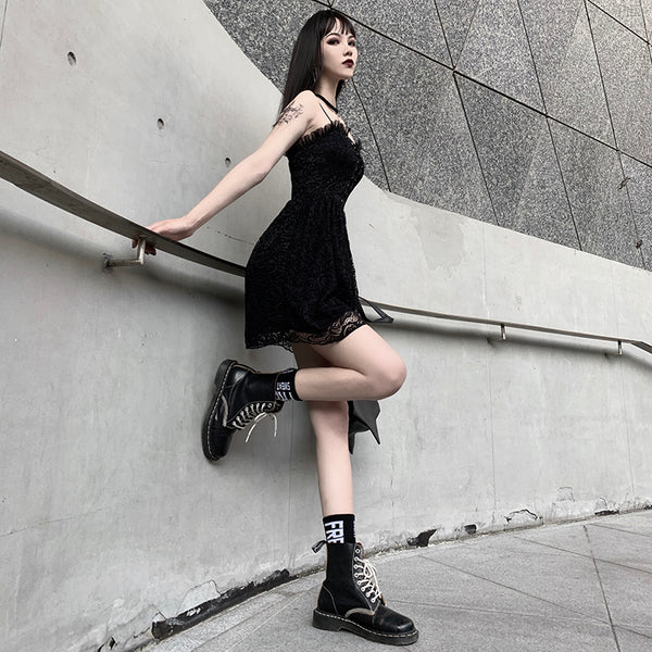 Dark sexy lace dress yc22820