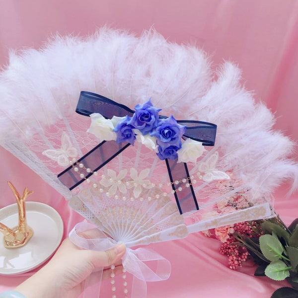 Lolita Fashion Sweet Feather Fan yc23604