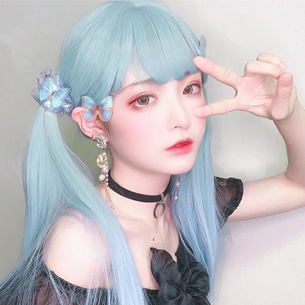lolita cyan blue gradient wig yc23410