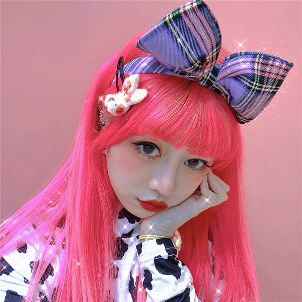 lolita plaid bow headband YC24001