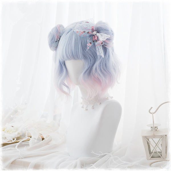 Lolita blue pink mixed wig yc20675