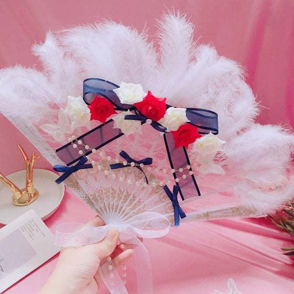 Lolita Fashion Sweet Feather Fan yc23604