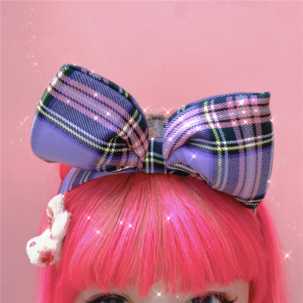 lolita plaid bow headband YC24001