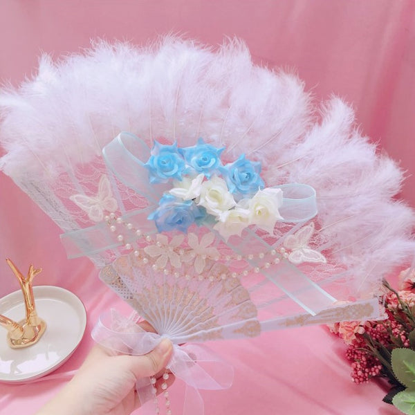 Lolita Fashion Sweet Feather Fan yc23604