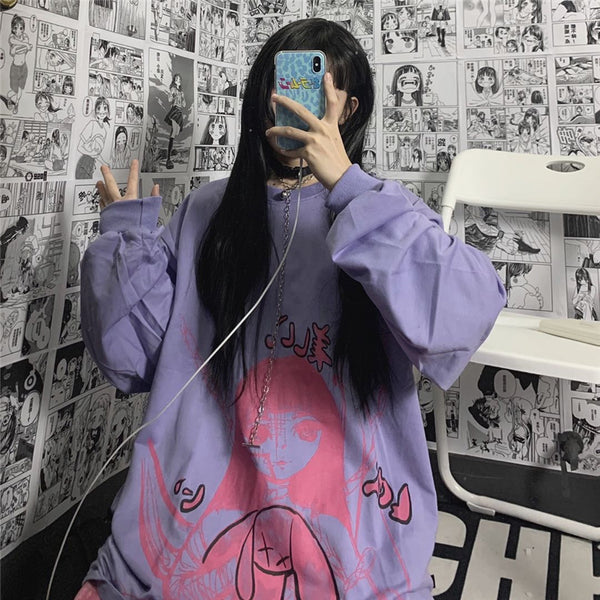 Harajuku dark print sweatshirt yc23654