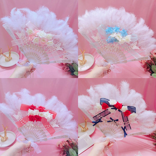 Lolita Fashion Sweet Feather Fan yc23604