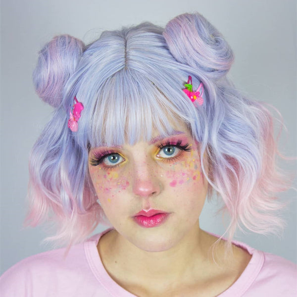 Lolita blue pink mixed wig yc20675