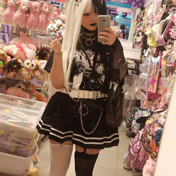 Lolita black and white stitching wig YC21704