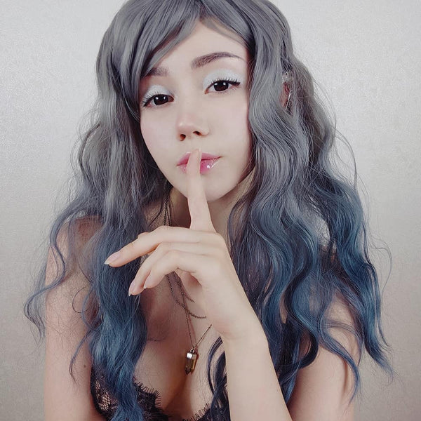 Lolita gray-blue gradient wig YC21597